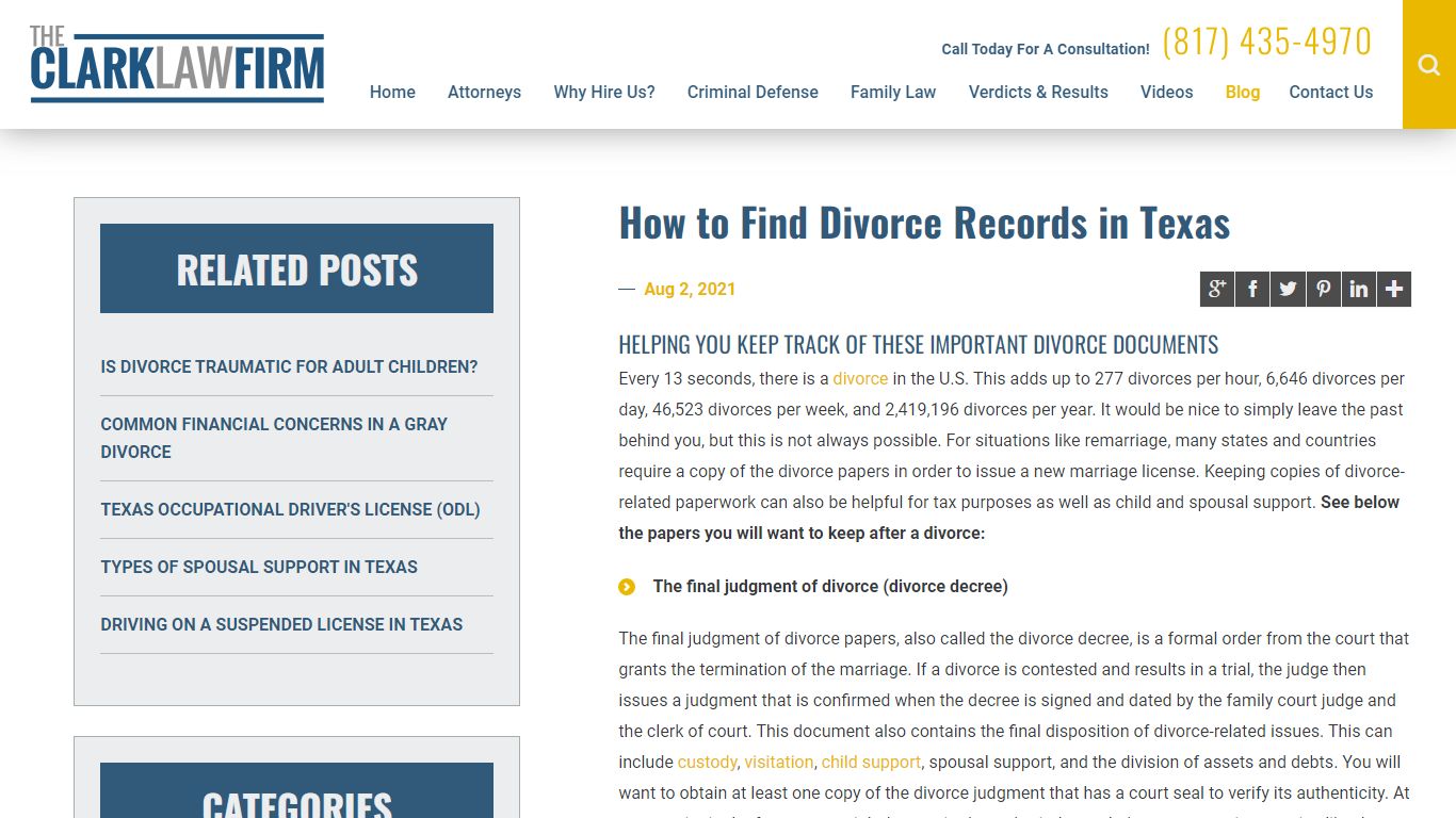 How to Find Divorce Records in Texas | The Clark Law Firm